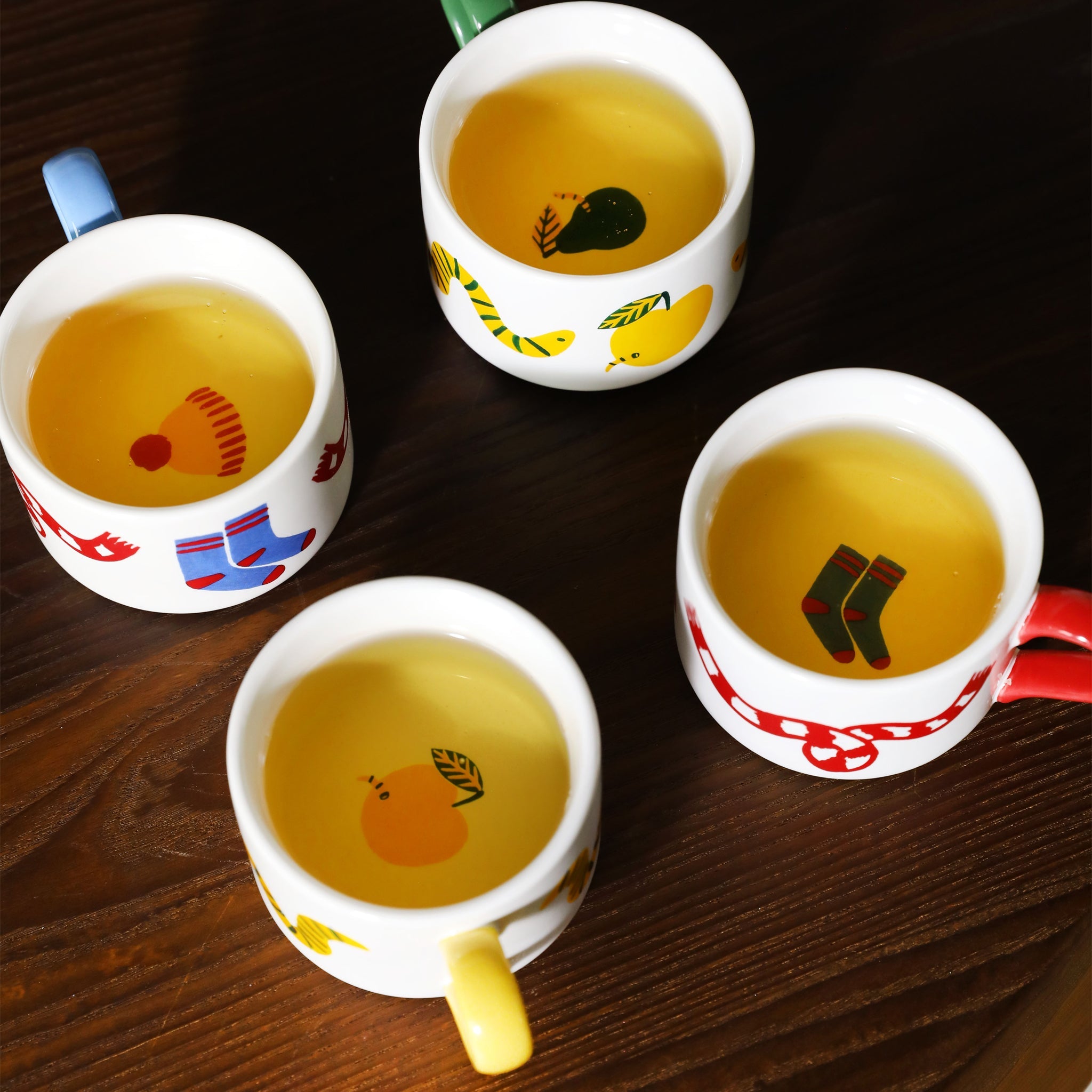 &Klevering-Desenli 4'lü Kupa Seti-Kupa-2-Milagron.com