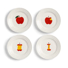 &Klevering-Elma Desenli 4'lü Tabak Seti (Ø 17cm)-Tabak-1-Milagron.com