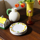 &Klevering-Kenar Desenli 4'lü Tabak Seti (Ø 22cm)-Tabak-3-Milagron.com