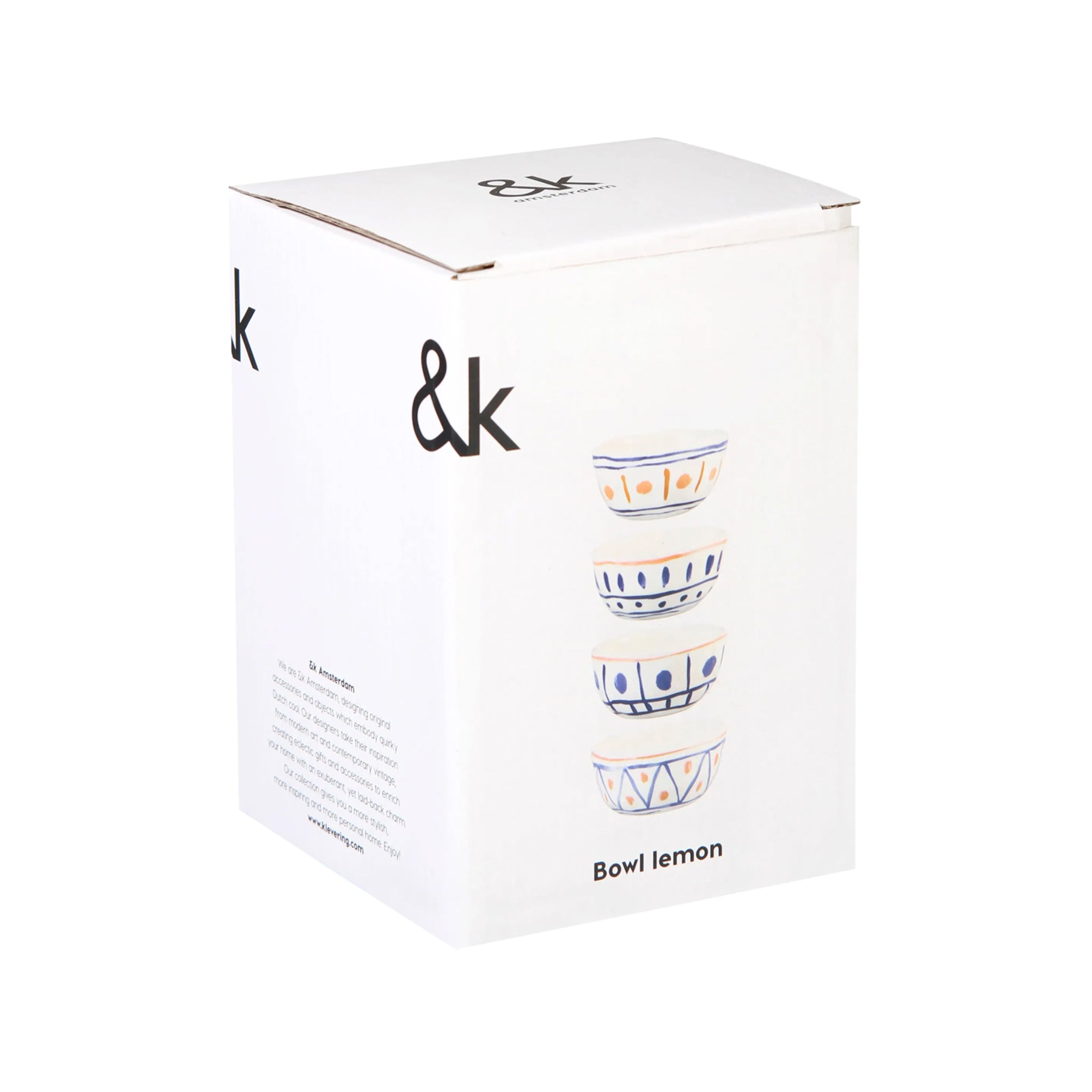 &Klevering-Limon Desenli 4'lü Kase Seti-Kase-6-Milagron.com