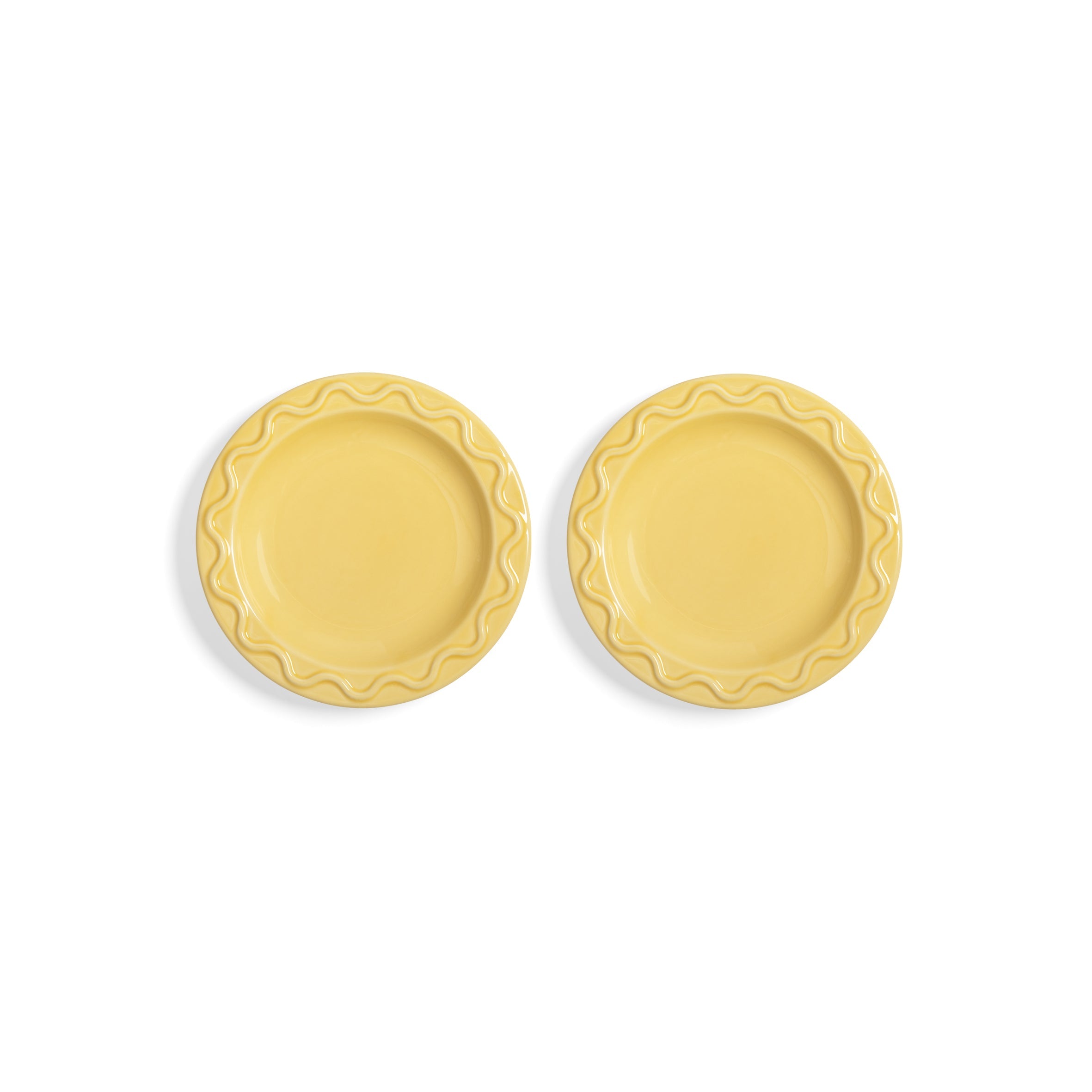 &Klevering-Mochi Küçük Sarı 2'li Porselen Tabak Seti-Tabak & Kase-1-Milagron.com