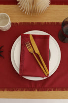 Km Home Collection-2'li Set Kırmızı Pamuk Amerikan Servis-Sunum Aksesuarları-1-Milagron.com