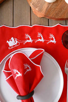 Km Home Collection-2'li Set Kızak İşlemeli Pamuk Amerikan Servis-Sunum Aksesuarları-3-Milagron.com