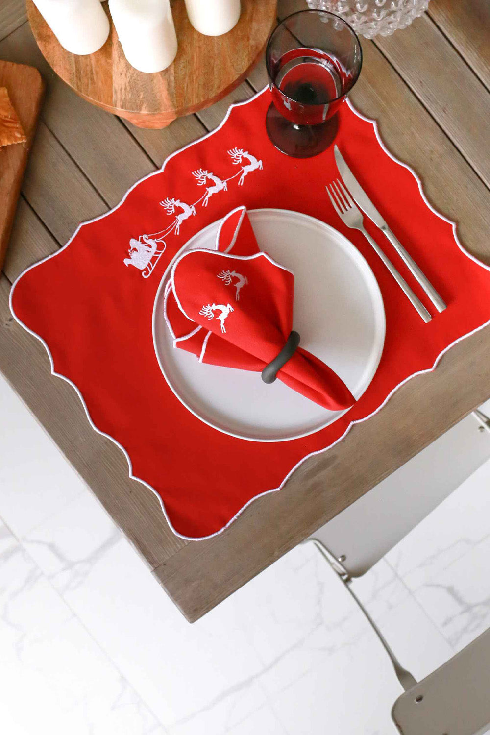 Km Home Collection-2'li Set Kızak İşlemeli Pamuk Peçete-Peçete-2-Milagron.com