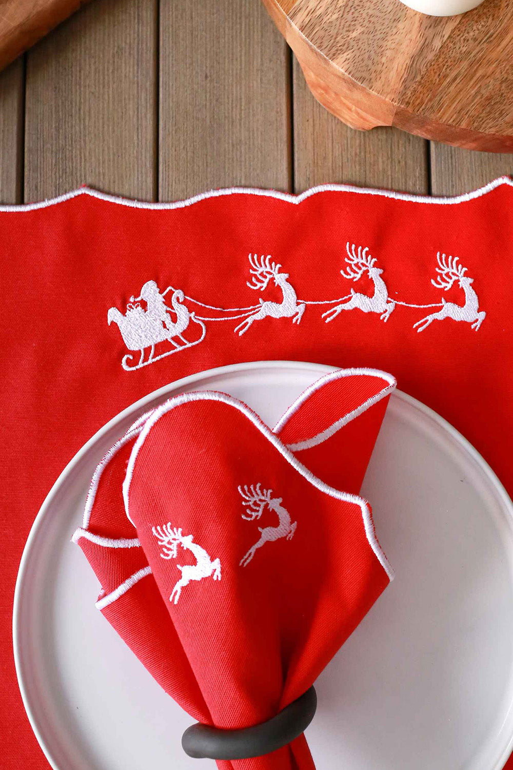 Km Home Collection-2'li Set Kızak İşlemeli Pamuk Peçete-Peçete-3-Milagron.com