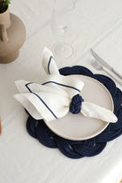 Km Home Collection-2'li Set Lacivert Halatlı Peçetelik-Peçete-1-Milagron.com