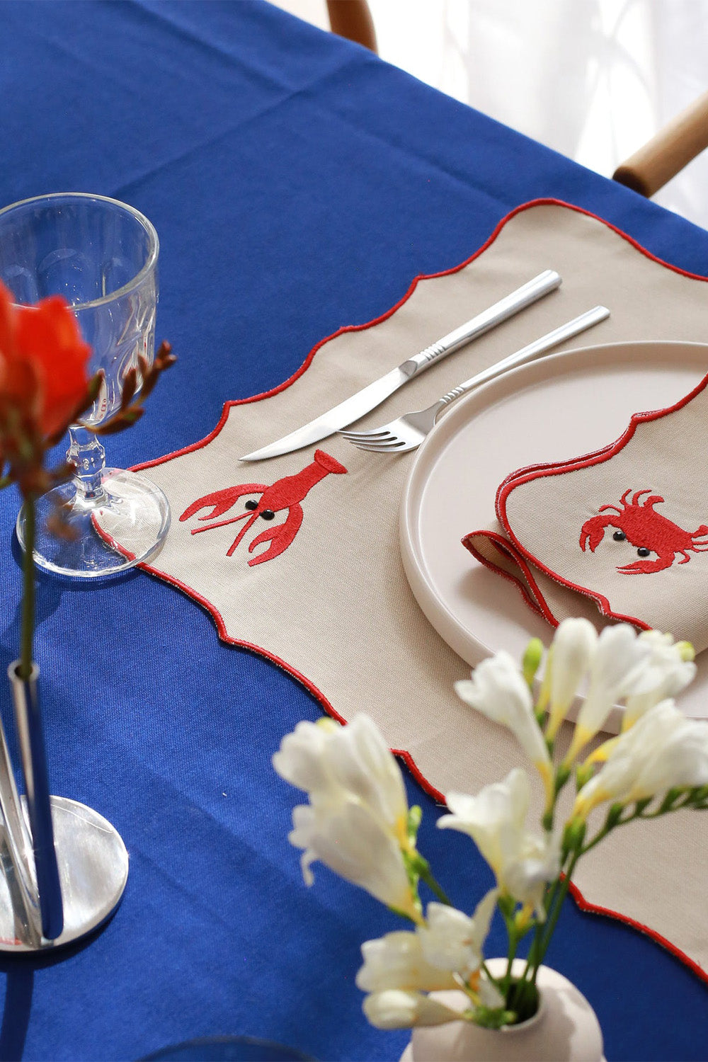 Km Home Collection-2'li Set Locusta Pamuk Amerikan Servis-Sunum Aksesuarları-4-Milagron.com