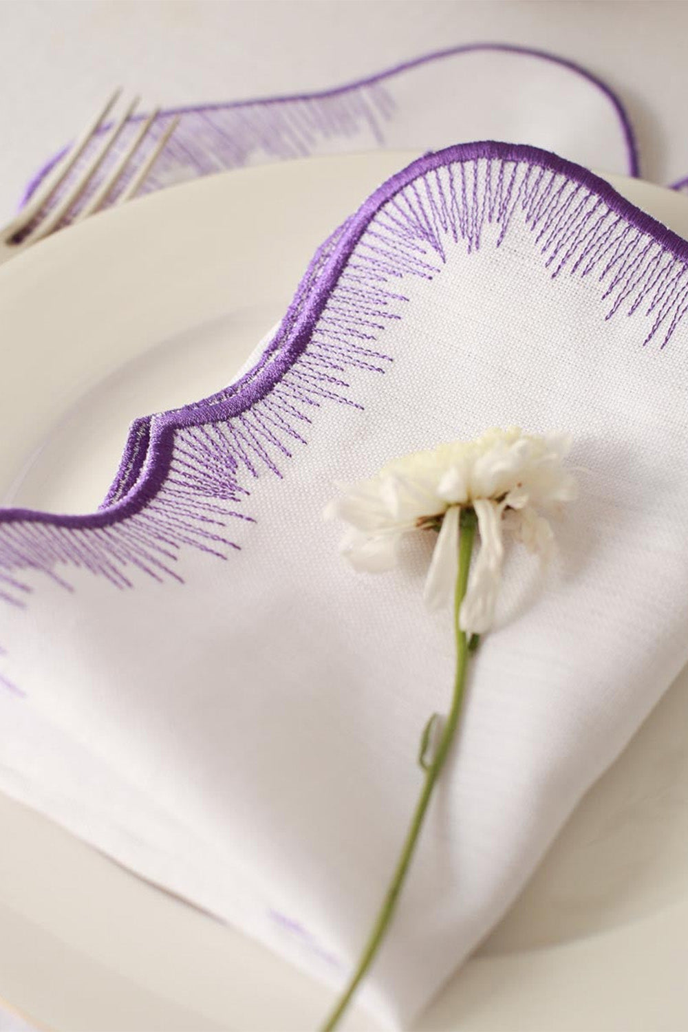 Km Home Collection-2'li Set Mor Çiçek Temalı Amerikan Servis-Sunum Aksesuarları-2-Milagron.com