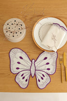 Km Home Collection-2'li Set Mor Kelebek Pamuk Amerikan Servis-Sunum Aksesuarları-1-Milagron.com