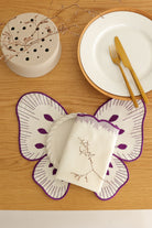 Km Home Collection-2'li Set Mor Kelebek Pamuk Amerikan Servis-Sunum Aksesuarları-4-Milagron.com