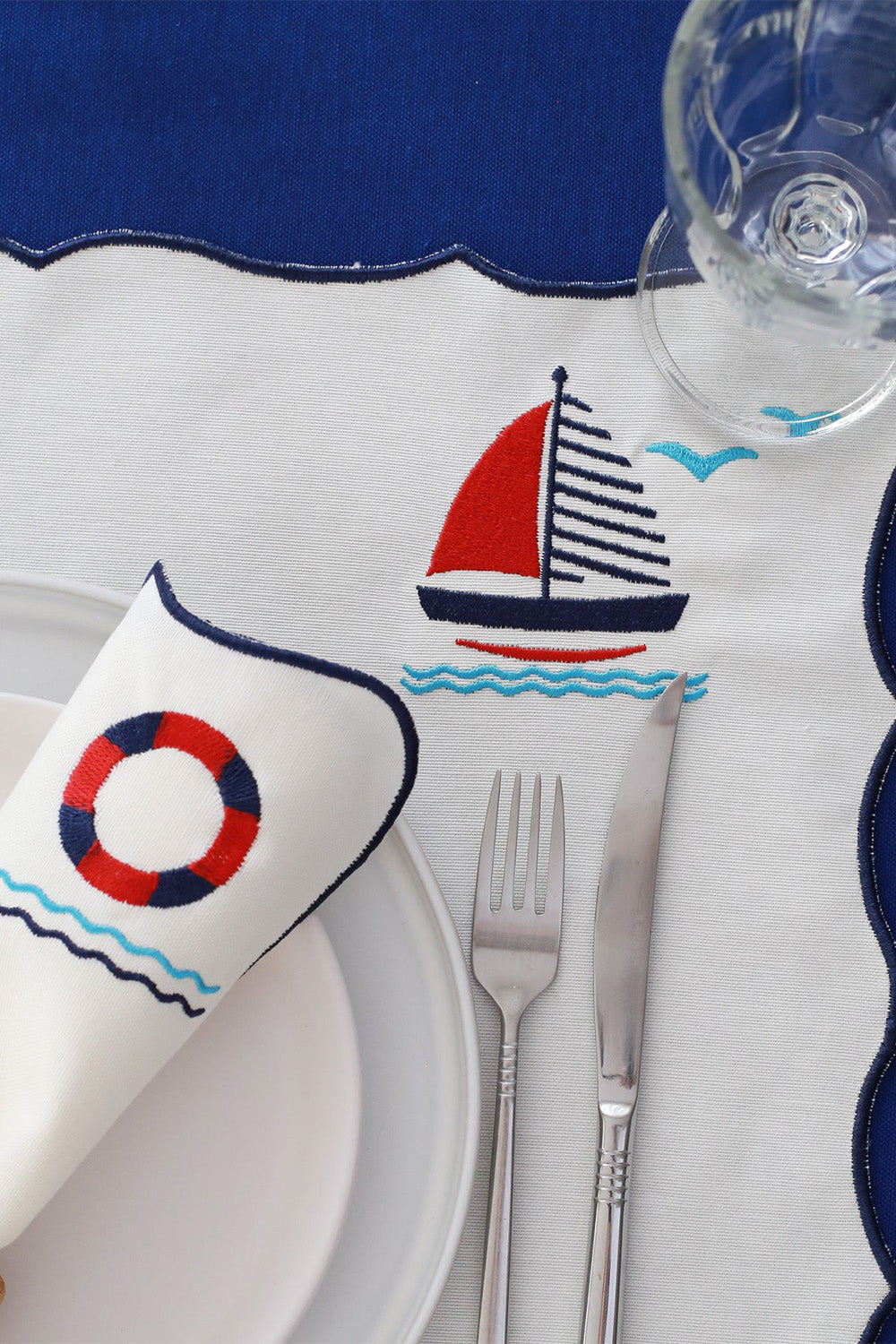 Km Home Collection-2'li Set Navigare Pamuk Peçete-Peçete-2-Milagron.com