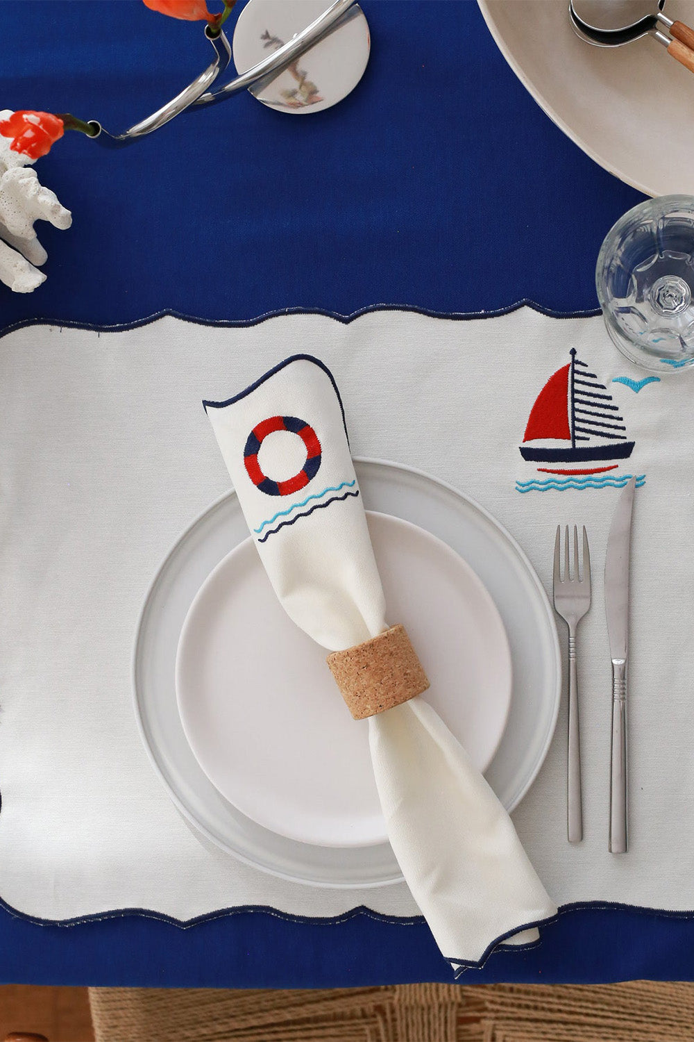 Km Home Collection-2'li Set Navigare Pamuk Peçete-Peçete-3-Milagron.com