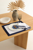 Km Home Collection-2'li Set Navy White Peçete-Sunum Aksesuarları-2-Milagron.com