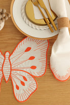 Km Home Collection-2'li Set Turuncu Kelebek Pamuk Amerikan Servis-Sunum Aksesuarları-5-Milagron.com