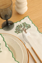 Km Home Collection-2'li Set Zeytin Ağacı İşlemeli Pamuk Peçete-Sunum Aksesuarları-3-Milagron.com