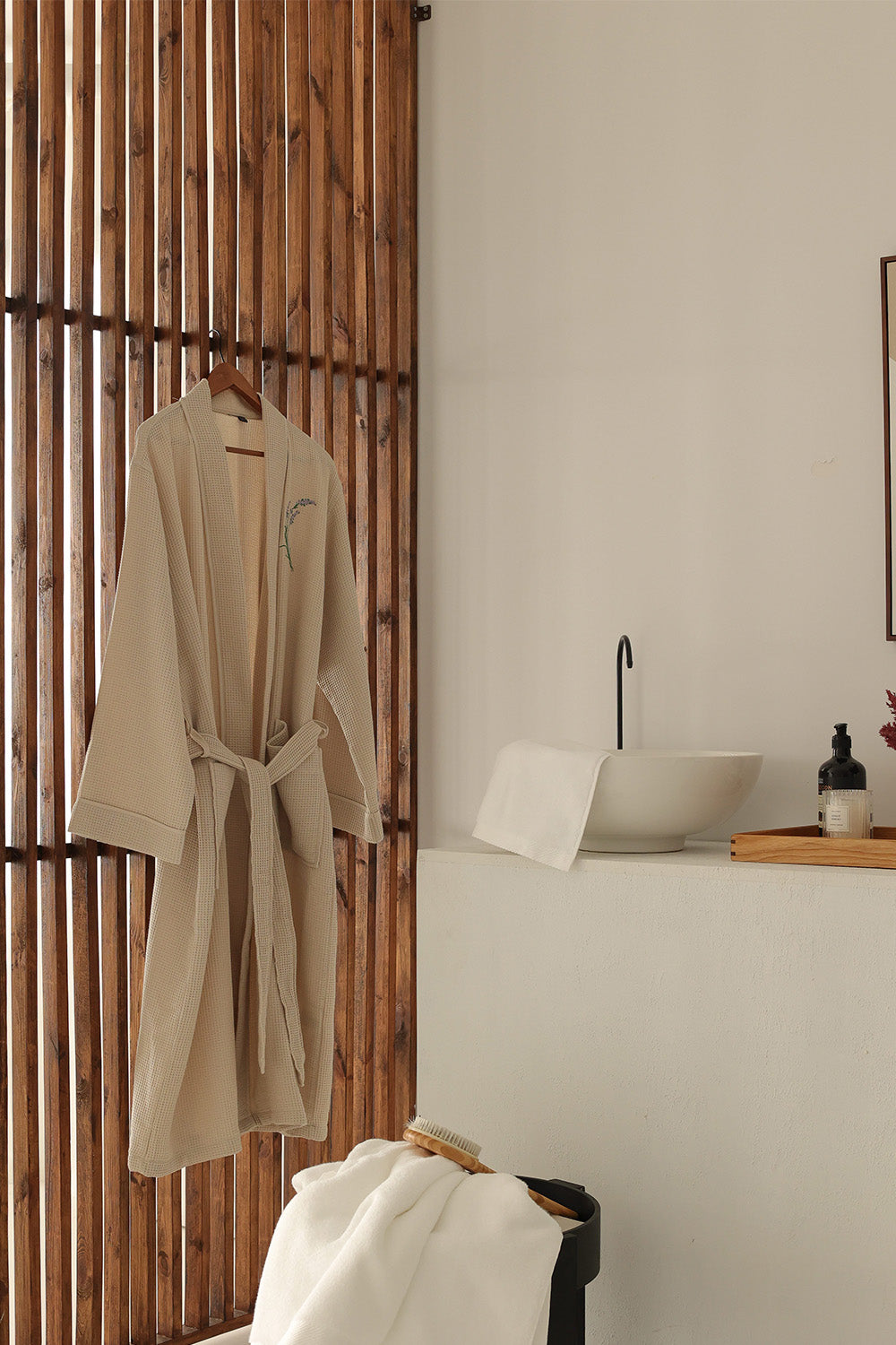 Km Home Collection-Lavanta Waffle Bornoz-Bornoz-4-Milagron.com