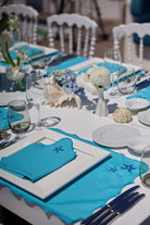 Km Home Collection-Mavi Deniz Yıldızı İşlemeli Peçete-Peçete-4-Milagron.com