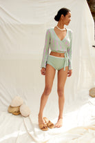 Knitly Studio-Mariana Kruvaze Triko Bluz-Bluz-1-Milagron.com