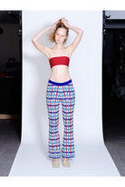 Knitly Studio-Plaid Flare Triko Pantolon-Pantolon-1-Milagron.com