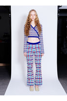 Knitly Studio-Plaid Flare Triko Pantolon-Pantolon-3-Milagron.com