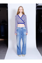 Knitly Studio-Plaid Kruvaze Triko Hırka-Kazak & Triko-1-Milagron.com