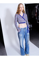 Knitly Studio-Plaid Kruvaze Triko Hırka-Kazak & Triko-4-Milagron.com