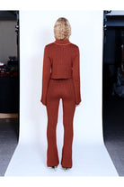 Knitly Studio-Rust Flare Triko Pantolon-Pantolon-2-Milagron.com