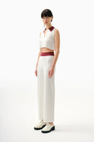 Kntlgy-Beyaz Ajurlu Triko Pantolon-Pantolon-2-Milagron.com