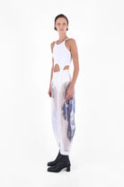 Kntlgy-Beyaz Boyundan Bağlamalı T-Shirt-T-Shirts-3-Milagron.com