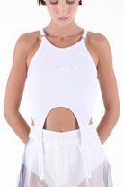 Kntlgy-Beyaz Boyundan Bağlamalı T-Shirt-T-Shirts-4-Milagron.com