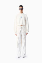 Kntlgy-Beyaz Crop Sweatshirt-Sweatshirts & Hoodies-1-Milagron.com