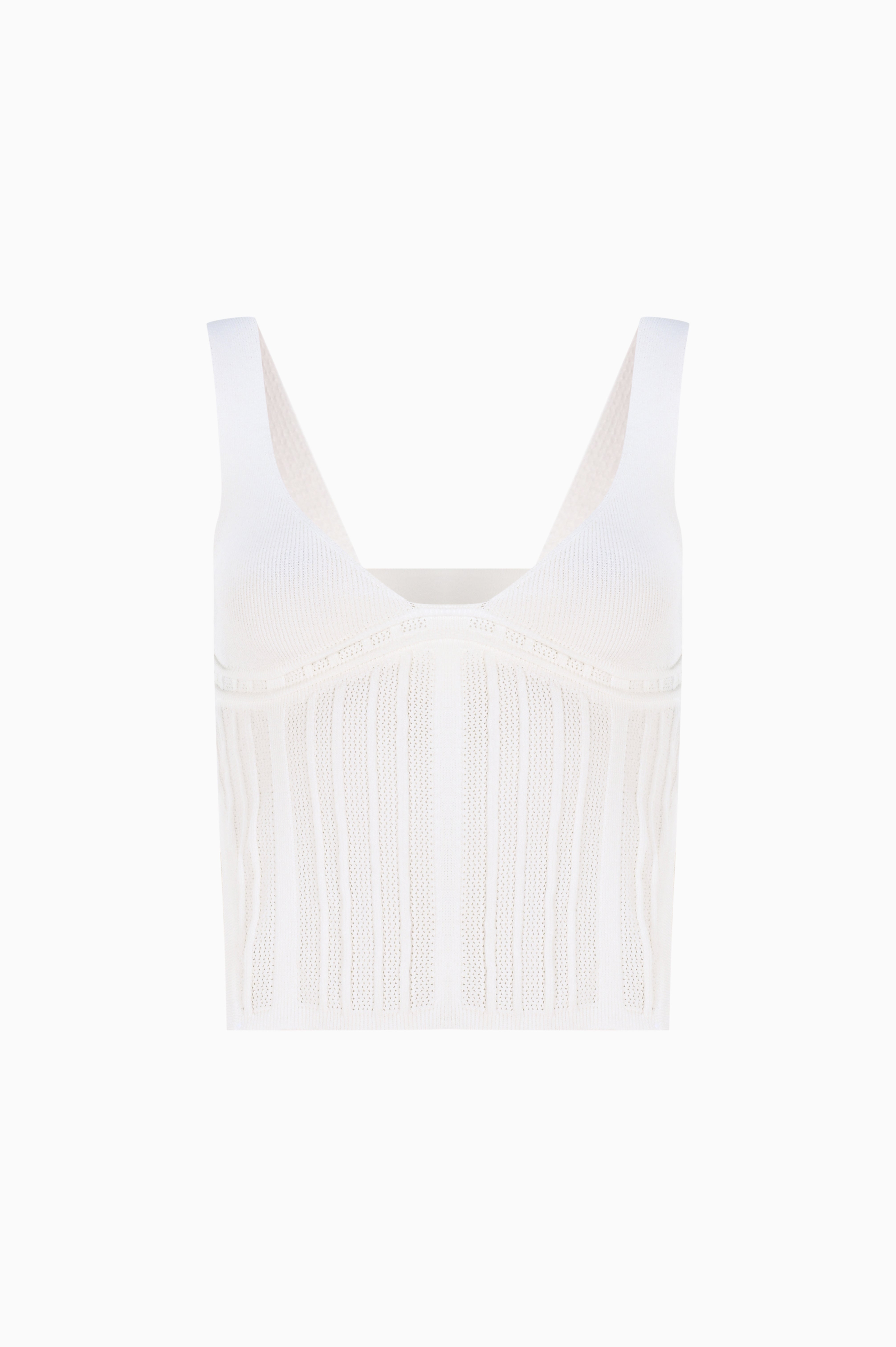 Kntlgy-Beyaz Korse Görünümlü Bluz-Top-1-Milagron.com