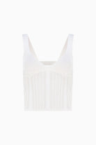 Kntlgy-Beyaz Korse Görünümlü Bluz-Top-1-Milagron.com