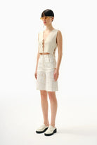 Kntlgy-Çapraz Baskılı A Kesim Kısa Şort-Şort-2-Milagron.com