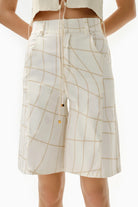 Kntlgy-Çapraz Baskılı A Kesim Kısa Şort-Şort-3-Milagron.com