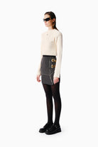 Kntlgy-Çizgili Kemerli Mini Etek-Etek-3-Milagron.com