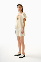 Kntlgy-Dekolteli Triko Bluz-Bluz-2-Milagron.com