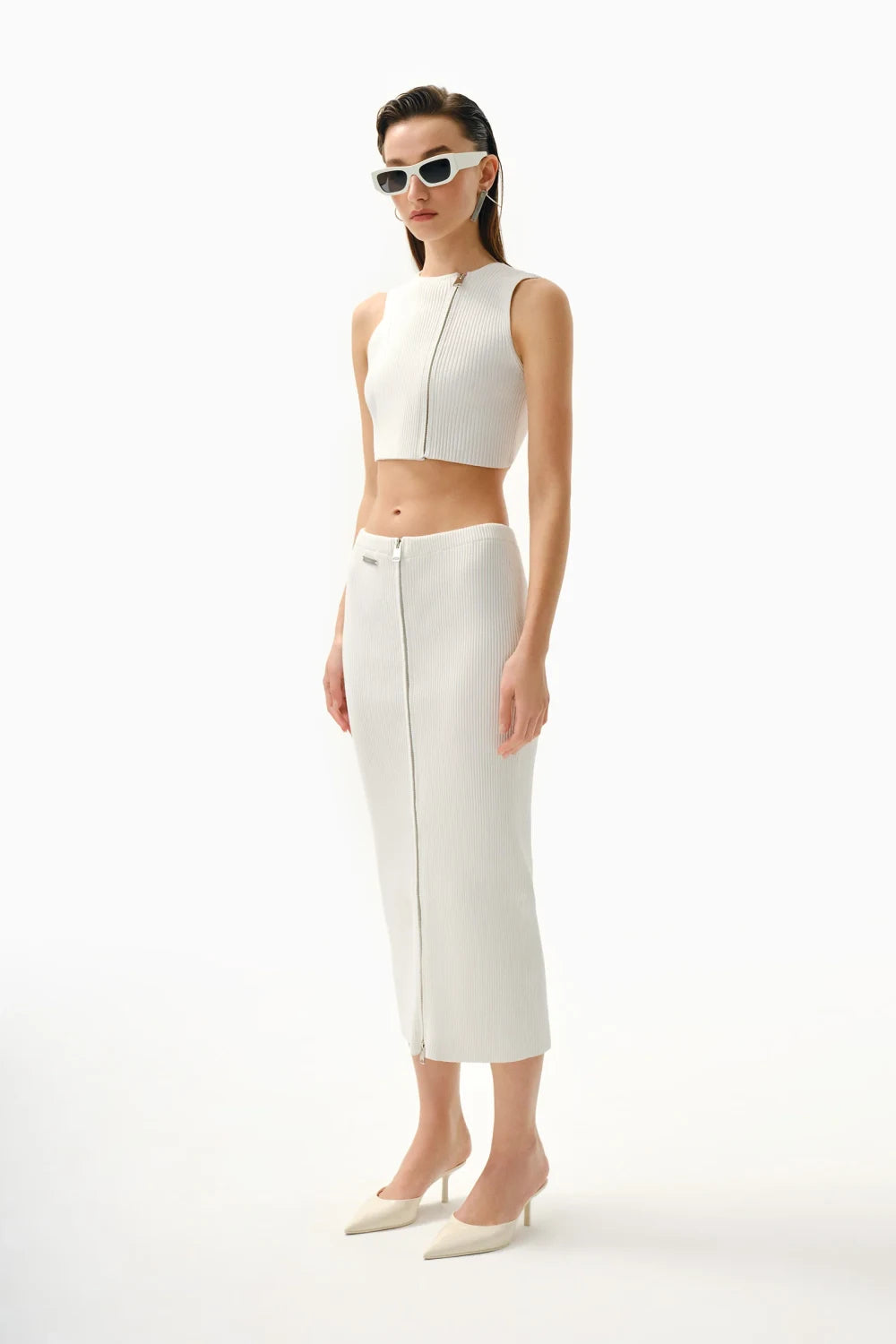 Kntlgy-Fermuarlı Triko Crop Top-Top-2-Milagron.com