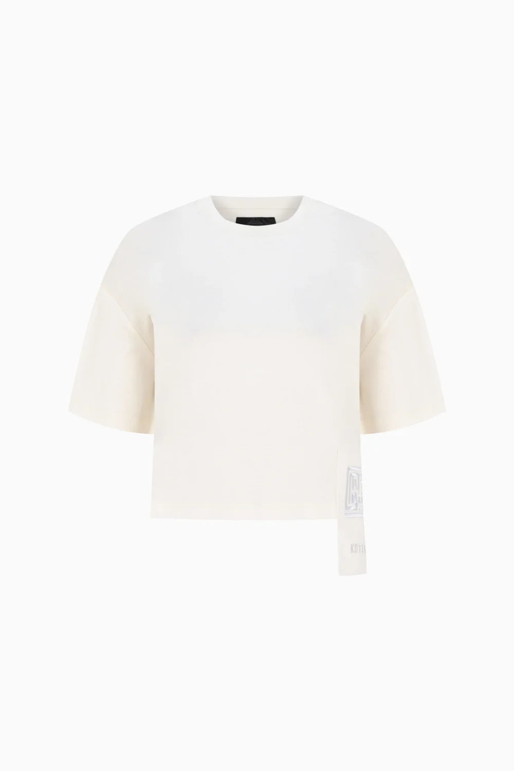 Kntlgy-Gen Beyaz Kısa Kollu Crop T-Shirt-T-Shirts-1-Milagron.com