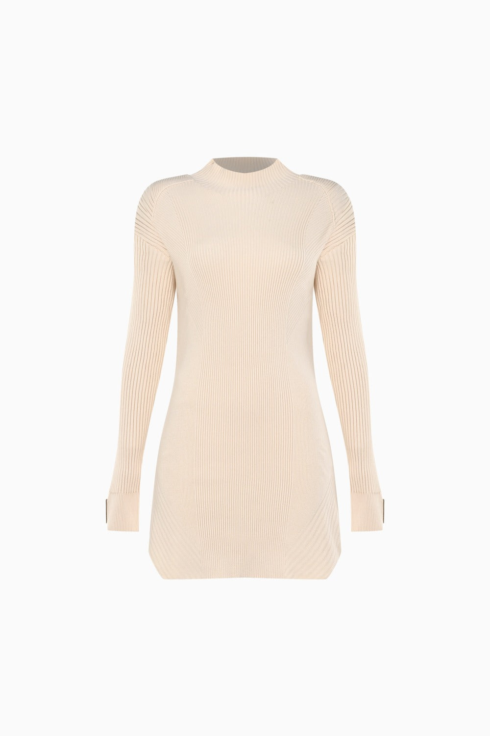 Kntlgy-Infinity Knit Bej Midi Elbise-Elbise-1-Milagron.com