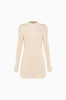 Kntlgy-Infinity Knit Bej Midi Elbise-Elbise-1-Milagron.com