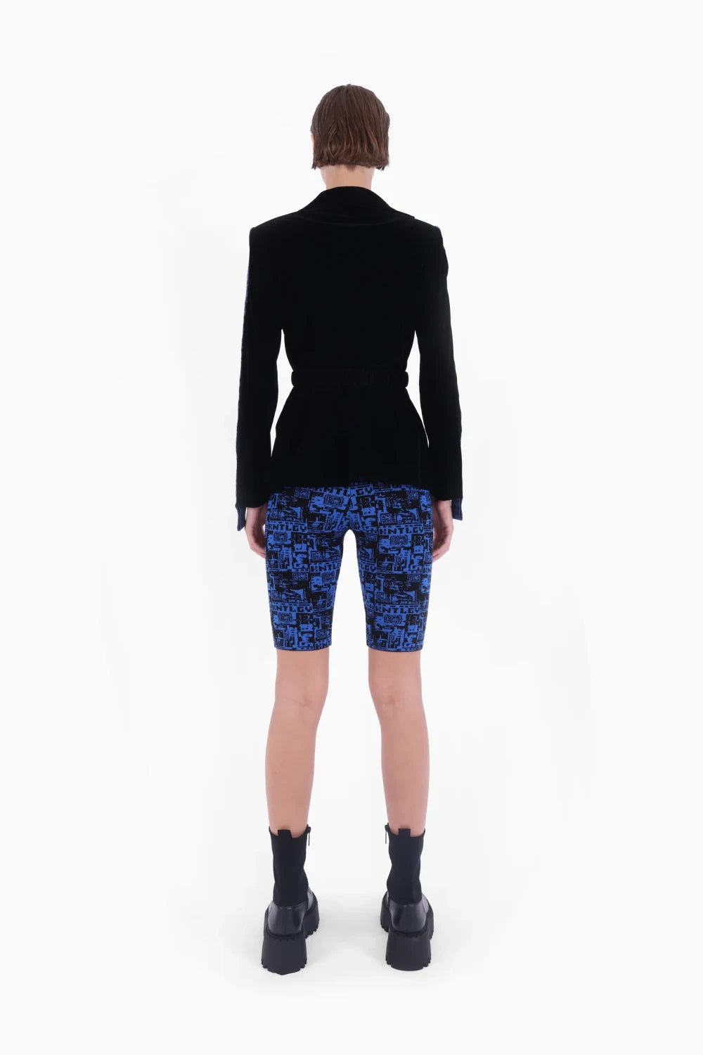 Kntlgy-İstanblue Pixel Art Velvet Blazer Ceket-Blazer Ceket-1-Milagron.com