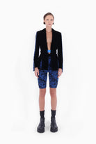 Kntlgy-İstanblue Pixel Art Velvet Blazer Ceket-Blazer Ceket-2-Milagron.com