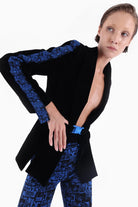 Kntlgy-İstanblue Pixel Art Velvet Blazer Ceket-Blazer Ceket-4-Milagron.com