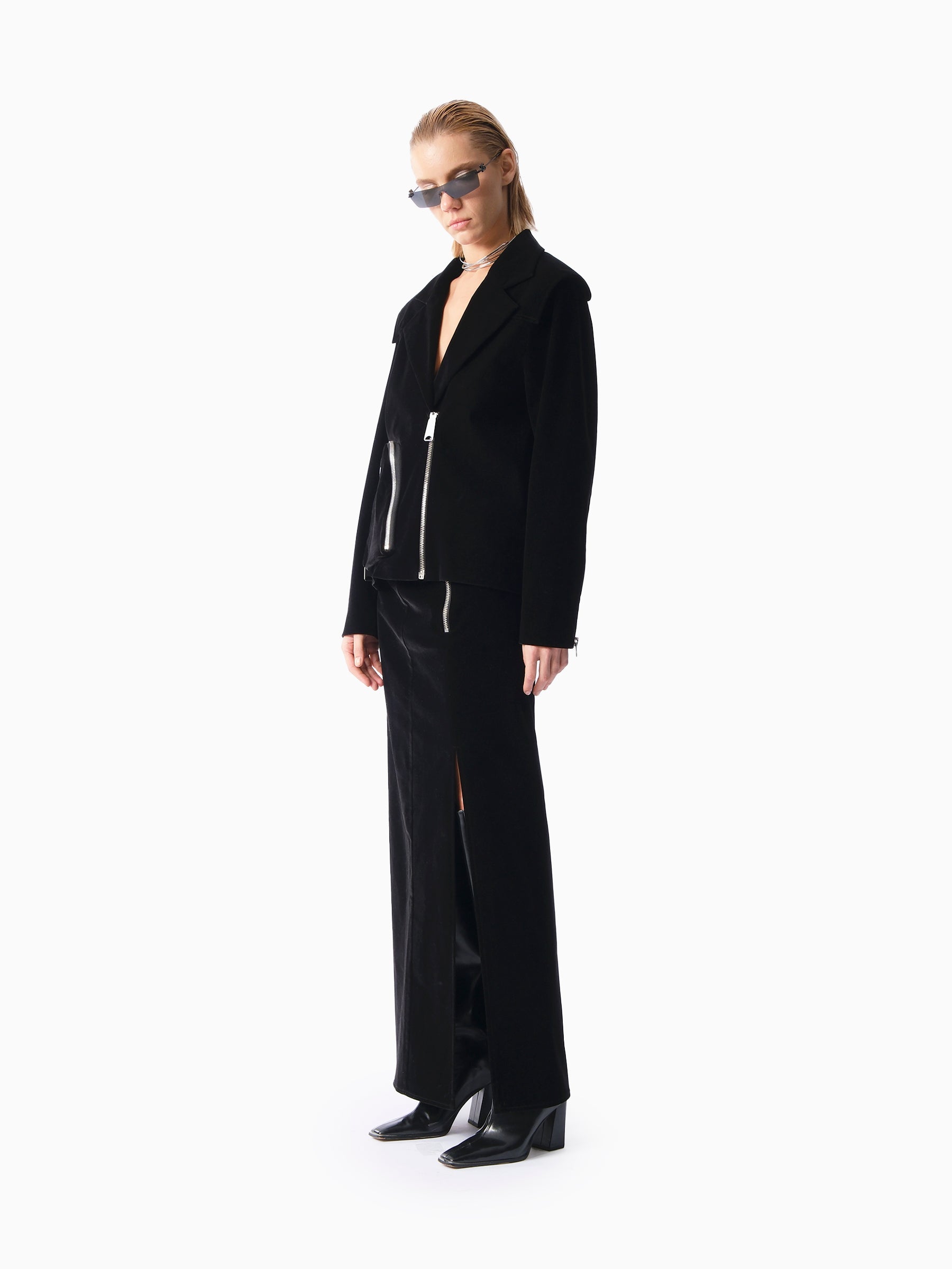 Kntlgy-Kadife Fermuarlı Blazer-Ceket-2-Milagron.com