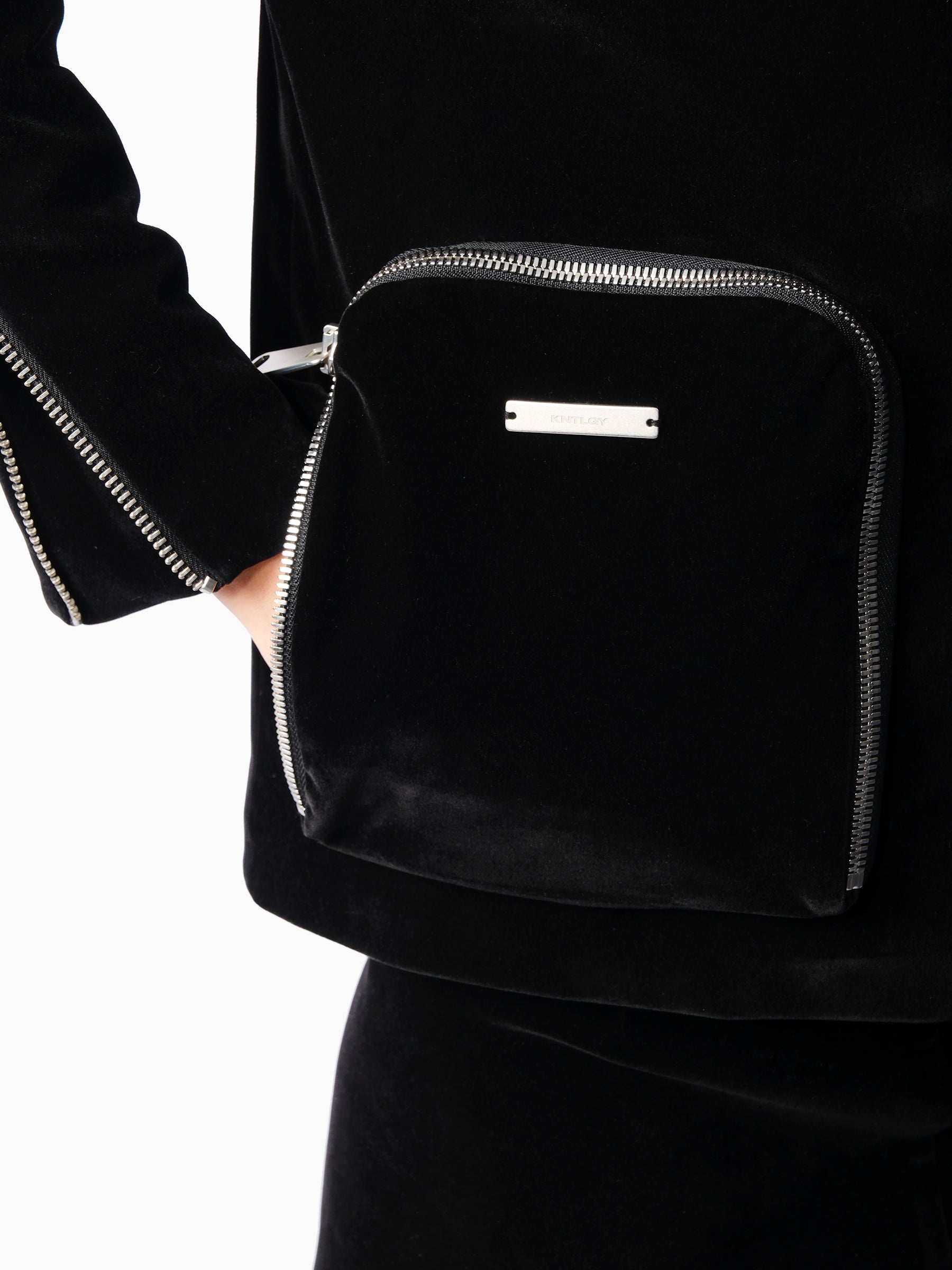Kntlgy-Kadife Fermuarlı Blazer-Ceket-4-Milagron.com