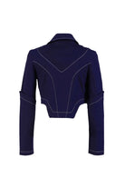 Kntlgy-Lacivert Crop Blazer Ceket-Ceket-5-Milagron.com