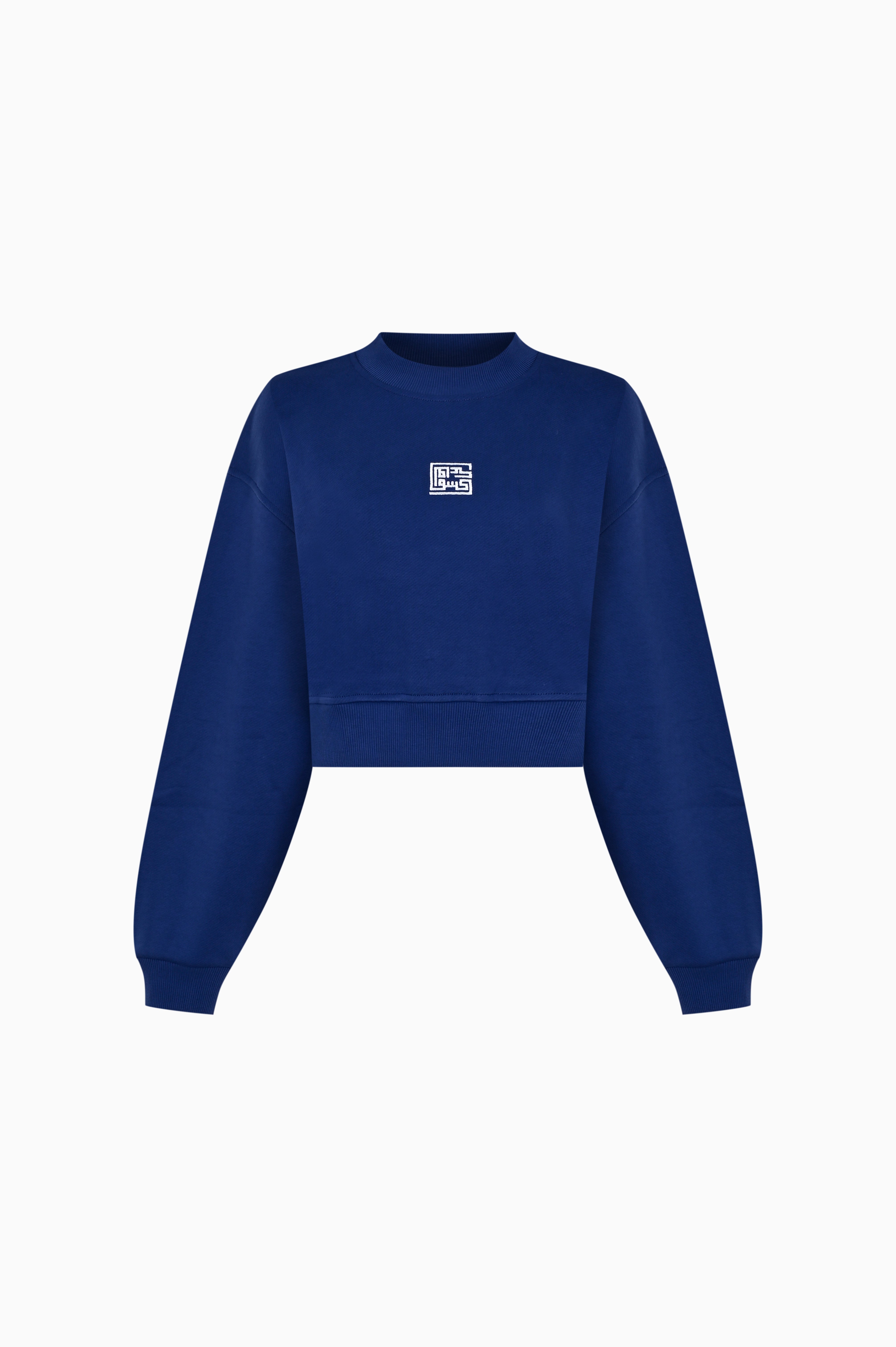 Kntlgy-Mavi Crop Sweatshirt-Sweatshirts & Hoodies-1-Milagron.com