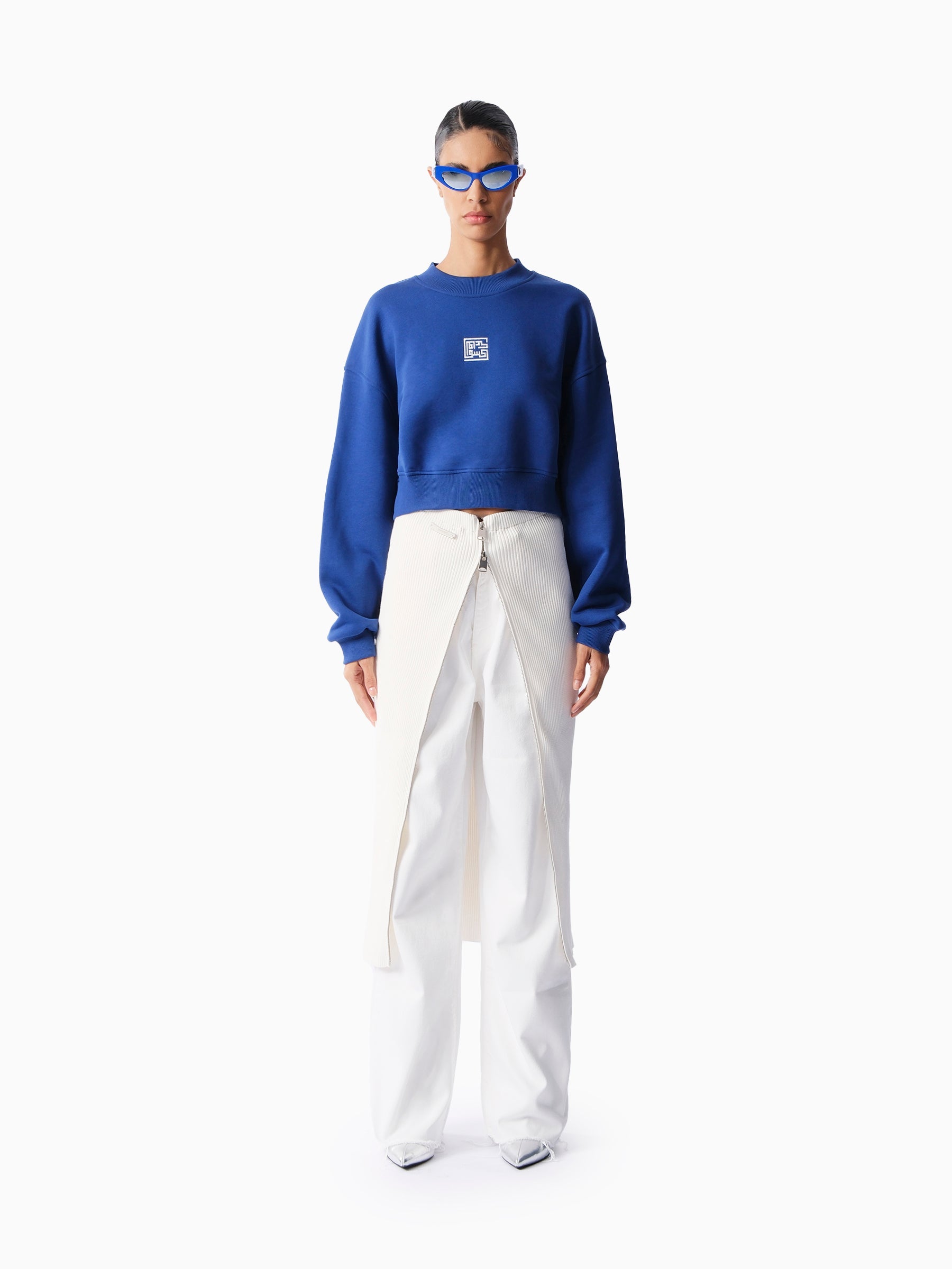 Kntlgy-Mavi Crop Sweatshirt-Sweatshirts & Hoodies-2-Milagron.com