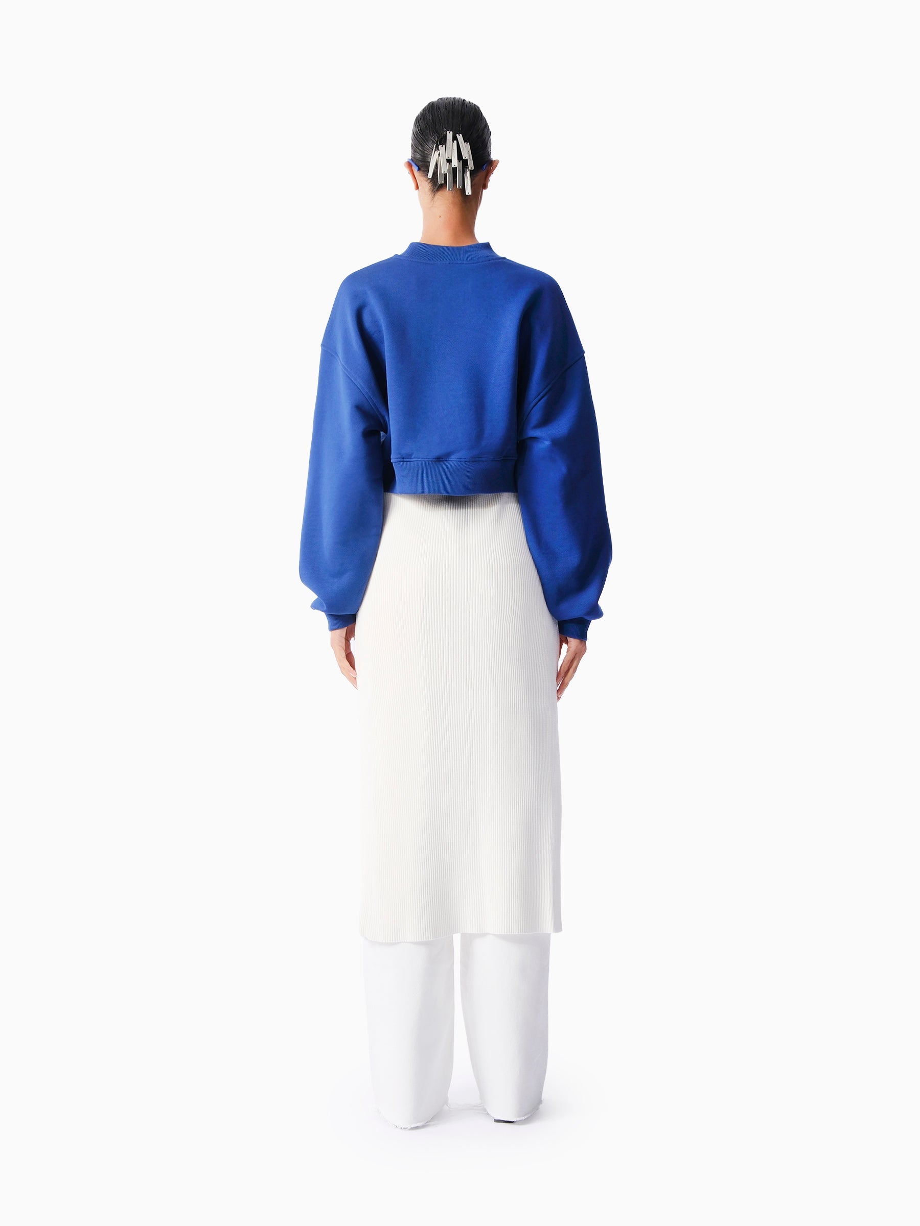 Kntlgy-Mavi Crop Sweatshirt-Sweatshirts & Hoodies-3-Milagron.com